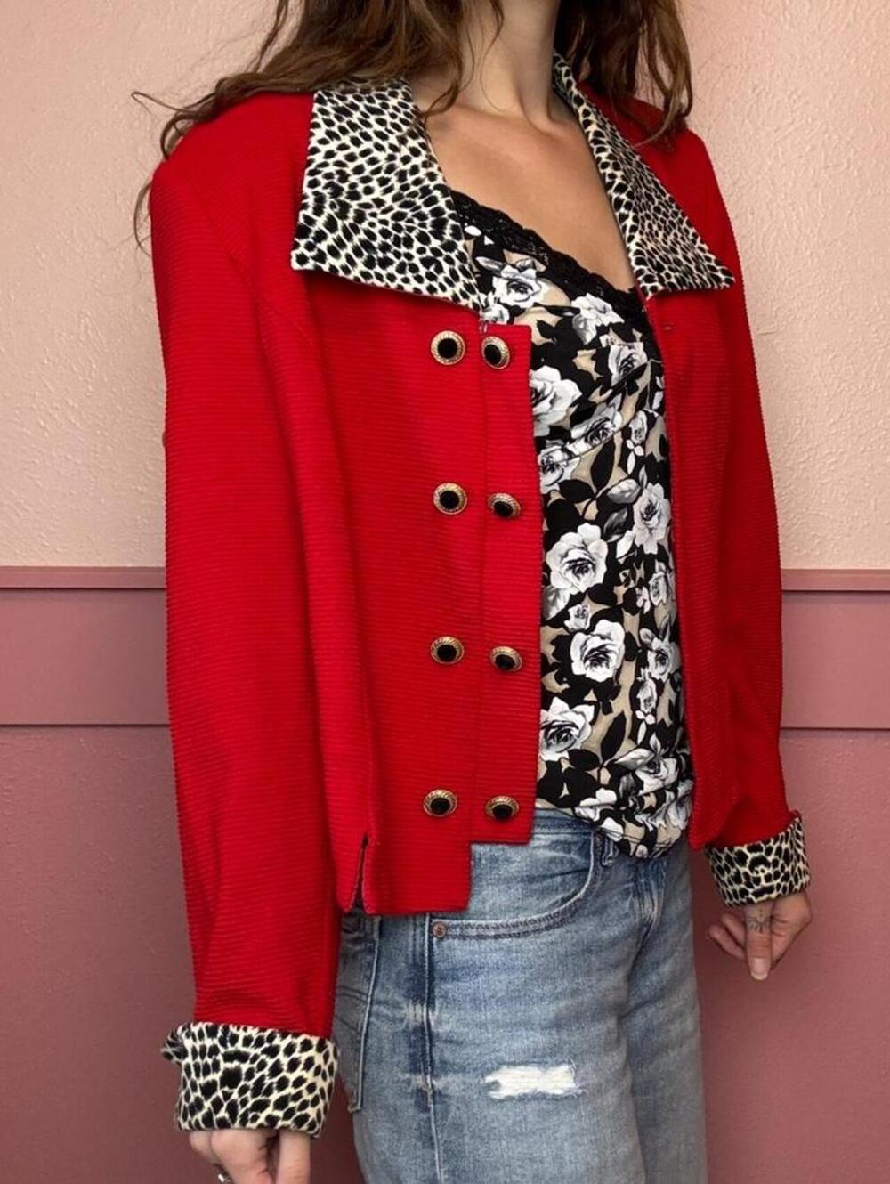 nanny red leopard print blazer cruella vintage jessica howard costume halloween